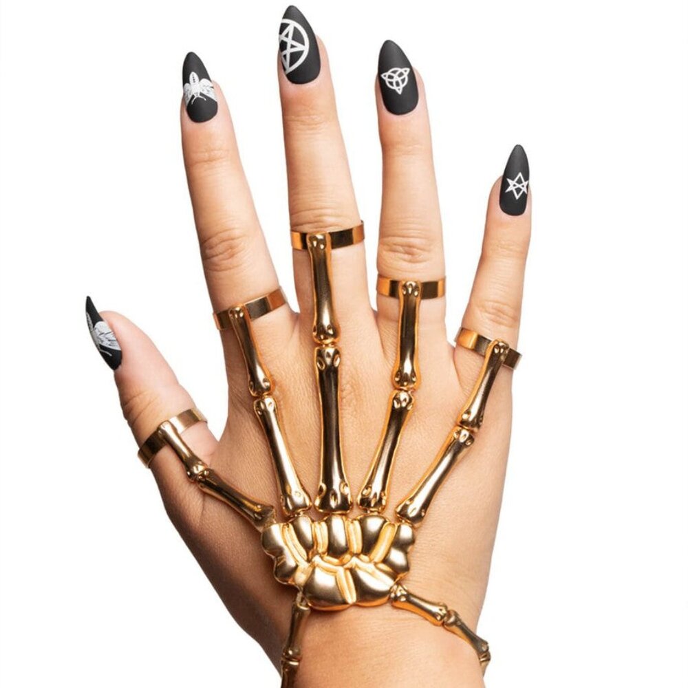 Tipsy Elves Gold Skeleton Finger Bracelet Size One Size- New (unworn)